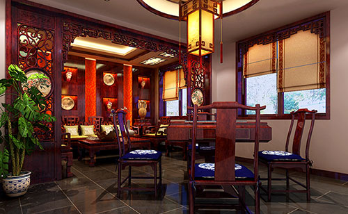澄海古典中式风格茶楼包间设计装修效果图