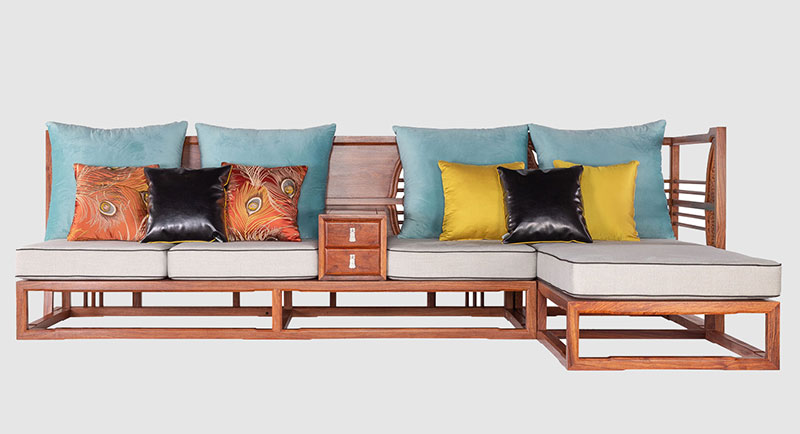 澄海中式家居装修实木沙发组合家具效果图
