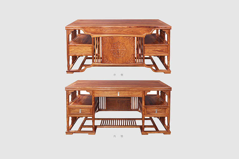 澄海中式家居装饰书房桌椅组合家具效果图